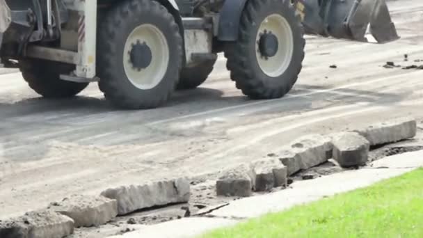 Обладнання для дорожнього будівництва — стокове відео