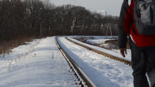 Man on rail — Stock Video