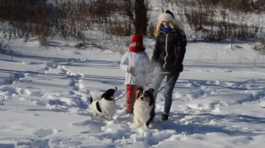 Köpeklerle oynayan kızlar