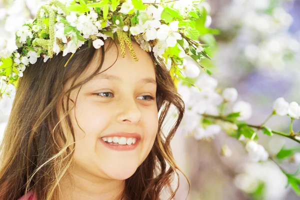 Beautiful girl spring — Stock Photo, Image