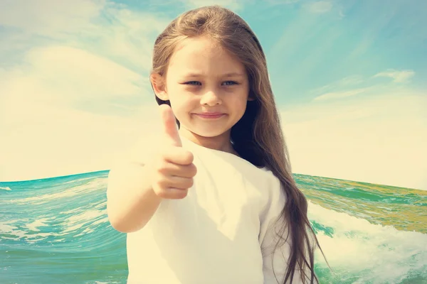 Girl in a white blouse with flowing hair — Stock Photo, Image