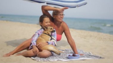 insanlar ve denizin üzerinde izlemek köpek