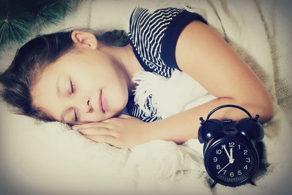 Child sleeps,  new year — Stock Photo, Image