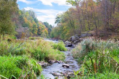 Sonbaharda dağ nehri