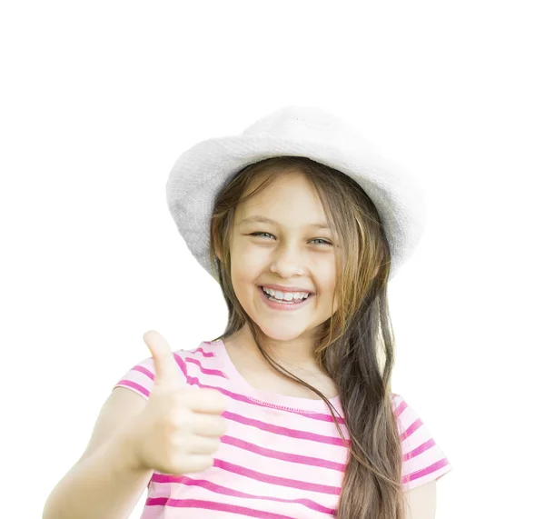 Happy child on a white background isolated — Stock Photo, Image