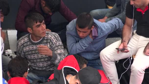 Budapest Hongrie Automne 2015 Immigrants Réfugiés Gare Budapest Peuple Syrie — Video