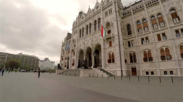 Ungerska Parlamentet Budapest Skjuten Uhd — Stockvideo