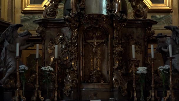 Внутрішня Частина Церкви Будапешті Угорщина Розстріляний Uhd — стокове відео