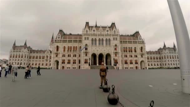 Hungarian Parliament Budapest Shot Uhd — Stock Video