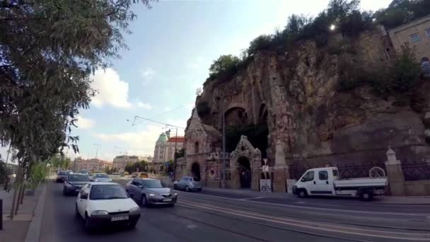 Ancient Castle Budapest Hungary Shot Uhd — Stock Video
