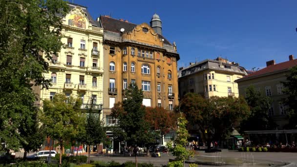 Βουδαπέστη Αρχιτεκτονική Παλιά Σπίτια Δρόμοι Και Γειτονιές Ουγγαρία Πυροβολήθηκε Uhd — Αρχείο Βίντεο