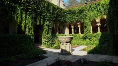 Macaristan, Budapeşte 'deki Vajdahunyad kalesi. 4K, UHD 'de çekilmiş.