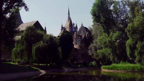 Castelo Vajdahunyad Budapeste Hungria Tiros Uhd — Vídeo de Stock