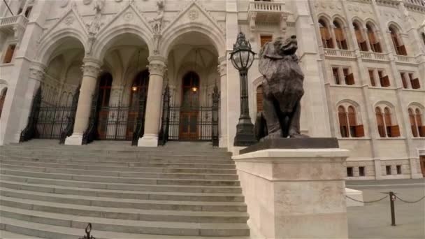 Hungarian Parliament Budapest Shot Uhd — Stock Video