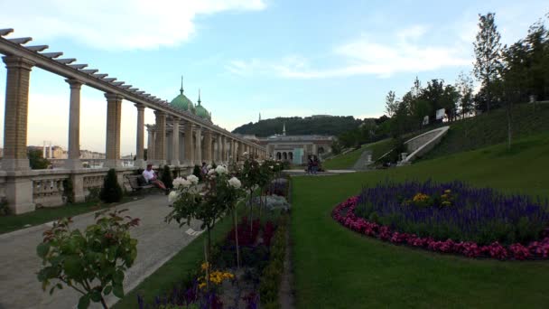 Buda Castle Koninklijk Paleis Boedapest Hongarije Neergeschoten Uhd — Stockvideo