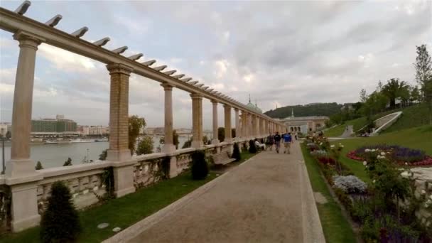 Castillo Buda Palacio Real Budapest Hungría Disparo Uhd — Vídeo de stock