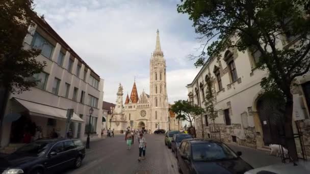 Iglesia Matthias Budapest Hungría Disparo Uhd — Vídeos de Stock