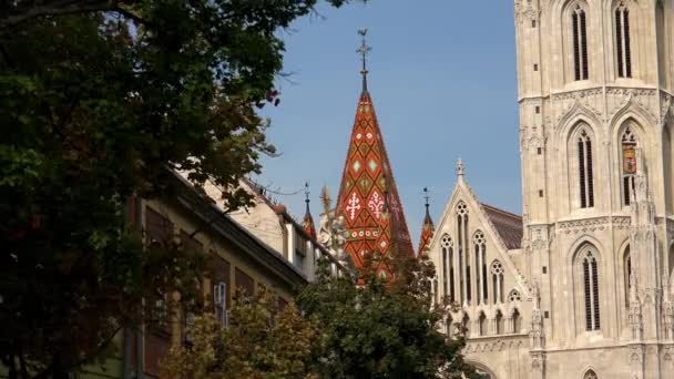 Kościół Matthiasa Budapeszcie Węgry Strzał Uhd — Wideo stockowe