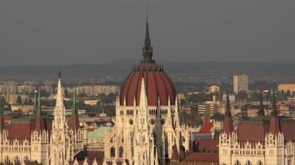 Parlamento Ungherese Budapest Girato Uhd — Video Stock