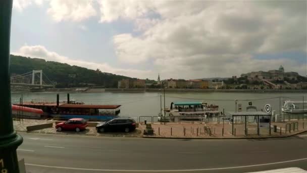 Boedapest Donau Architectuur Oude Huizen Straten Wijken Hongarije Neergeschoten Uhd — Stockvideo