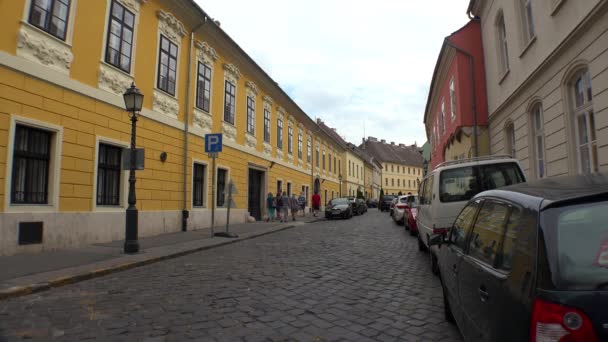 Budapest Architektur Alte Häuser Straßen Und Stadtviertel Ungarn Gedreht Uhd — Stockvideo