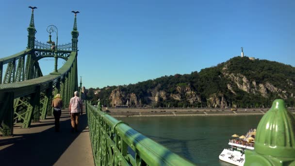 ブダペストのドナウ川に架かる橋 ハンガリー Uhdで撮影 — ストック動画