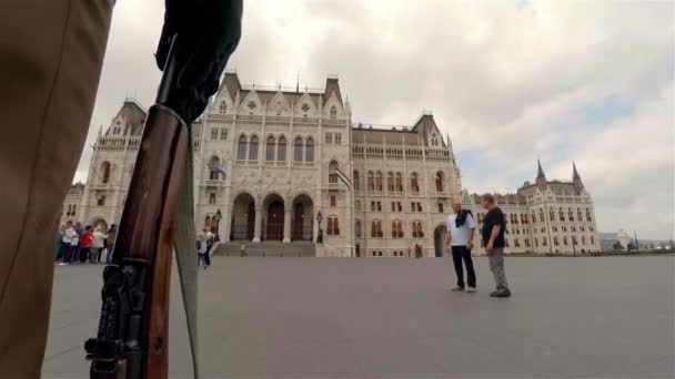 Parlamento Húngaro Budapeste Tiros Uhd — Vídeo de Stock