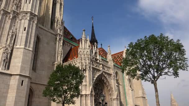 Iglesia Matthias Budapest Hungría Disparo Uhd — Vídeos de Stock