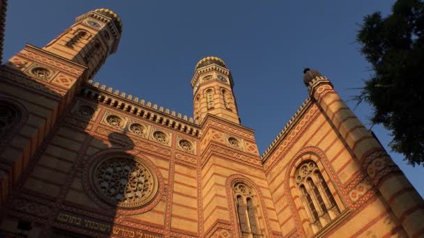 Sinagoga Judaica Centro Budapeste Hungria Tiros Uhd — Vídeo de Stock