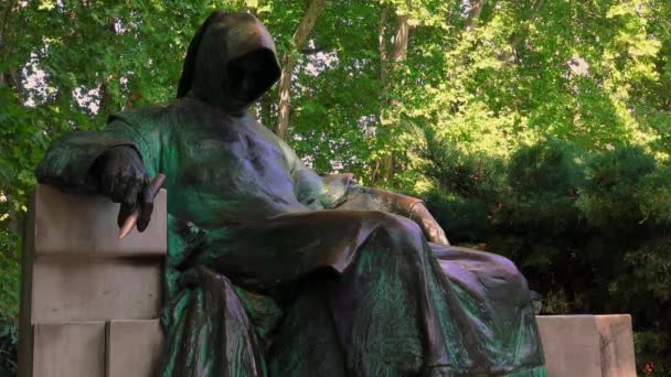 Statue Anonyme Budapest Hongrie Tourné Uhd — Video