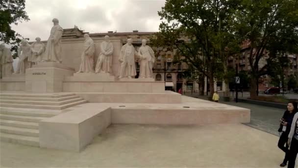 Monument Une Sculpture Budapest Hongrie Tourné Uhd — Video