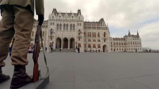 Hongaars Parlement Boedapest Neergeschoten Uhd — Stockvideo