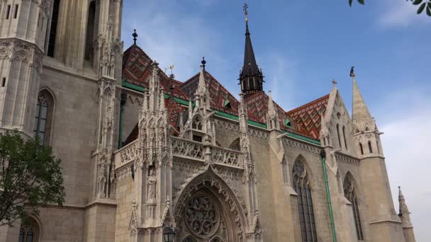 Biserica Matthias Din Budapesta Ungaria Împușcat Uhd — Videoclip de stoc