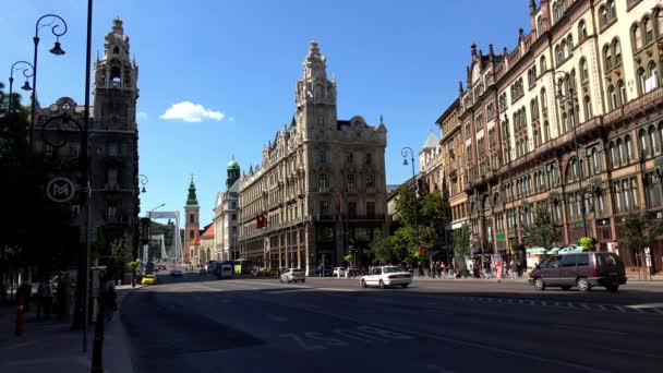 Budapeste Arquitetura Casas Antigas Ruas Bairros Hungria Tiros Uhd — Vídeo de Stock