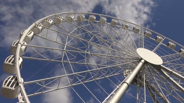 Ferris Wheel Amusement Park Shot Uhd — Stock Video