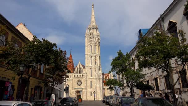 Matthias Kyrka Budapest Ungern Skjuten Uhd — Stockvideo