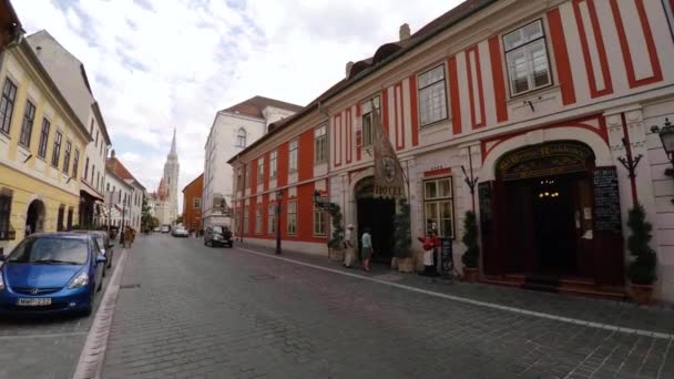 Budapest Architecture Old Houses Streets Neighborhoods Hungary Shot Uhd — Stock Video