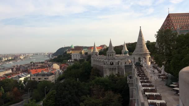 Рыбацкий Бастион Будапеште Венгрия Съемка Uhd — стоковое видео