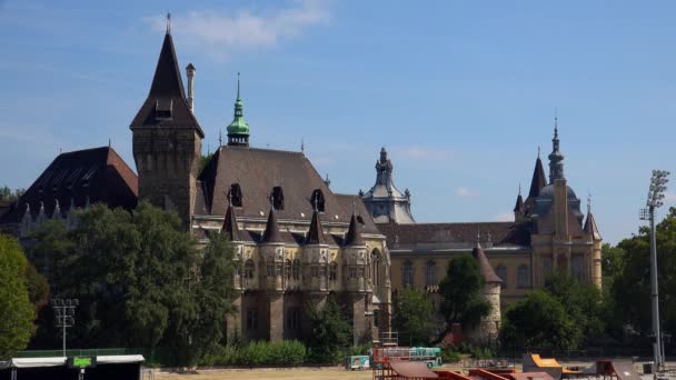 Vajdahunyad Castle Budapest Hungary Shot Uhd — Stock Video