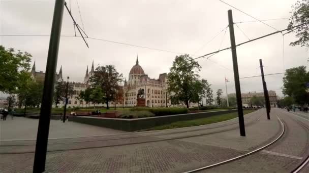 Parlamento Ungherese Budapest Girato Uhd — Video Stock