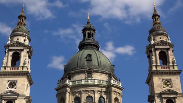 Stefansbasilikan Budapest Ungern Skjuten Uhd — Stockvideo