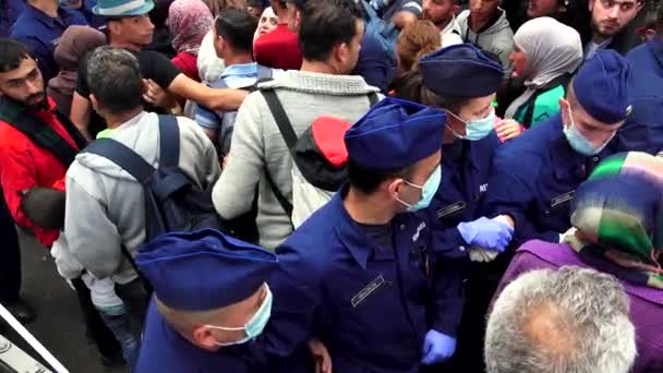 Budapest Hongrie Automne 2015 Immigrants Réfugiés Gare Budapest Peuple Syrie — Video