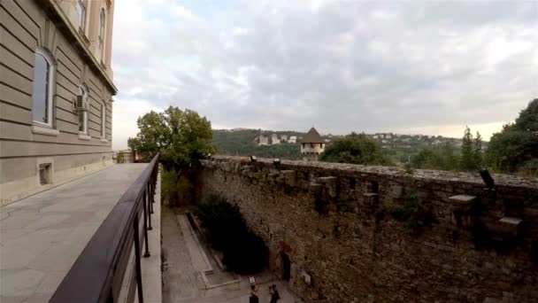 Forntida Slott Budapest Ungern Skjuten Uhd — Stockvideo