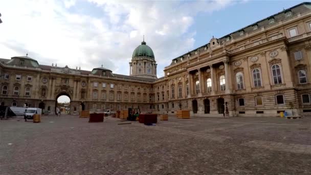 Κάστρο Μπούντα Βασιλικό Παλάτι Στη Βουδαπέστη Ουγγαρία Πυροβολήθηκε Uhd — Αρχείο Βίντεο