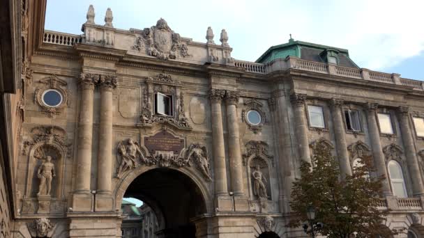 Замок Буда Королевский Дворец Будапеште Венгрия Выстрел Uhd — стоковое видео