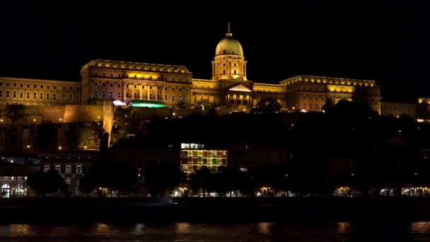 Parlement Hongrois Budapest Bonne Nuit Lumières Tourné Uhd — Video