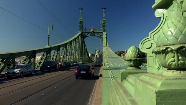 Most Dunaji Budapešti Maďarsko Výstřel Uhd — Stock video