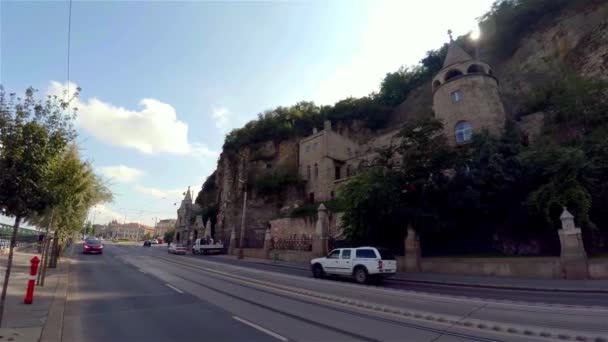 Antike Burg Budapest Ungarn Gedreht Uhd — Stockvideo