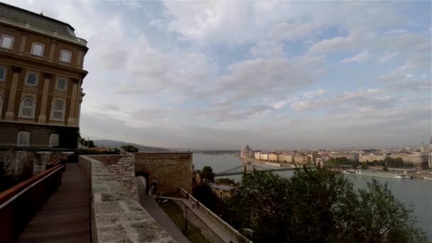 Budapest Vista Dall Alto Architettura Vecchie Case Strade Quartieri Ungheria — Video Stock