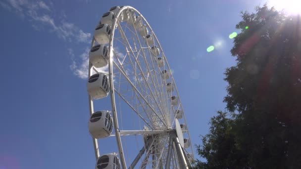 Ferris Wheel Amusement Park Shot Uhd — Stock Video